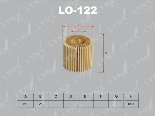 

Фильтр масляный LYNXauto LO-122