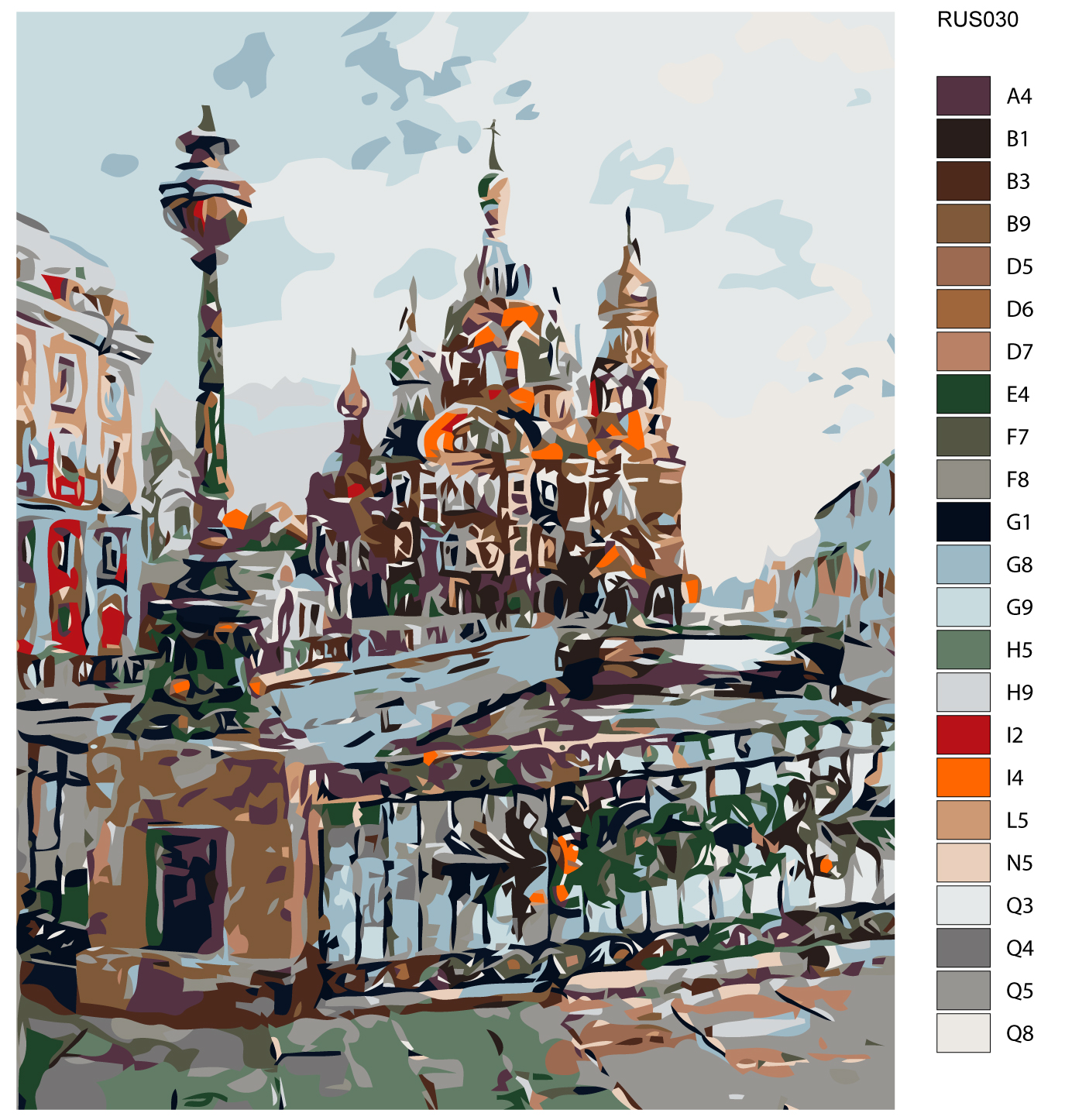 

Картина по номерам, 40 x 50, RUS030, RUS030