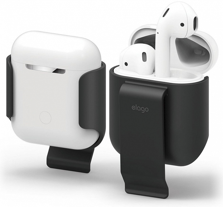 фото Чехол elago airpods belt clip (eap-clip-bk) для зарядного кейса airpods (black)