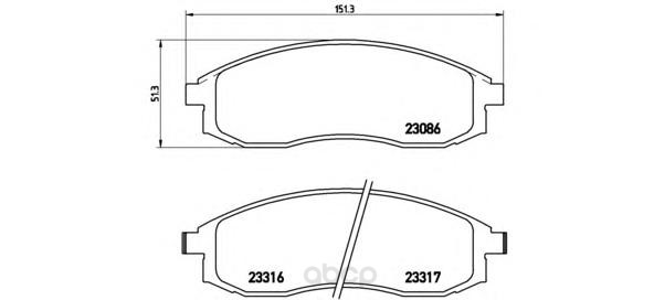 

Тормозные колодки дисковые brembo P54032
