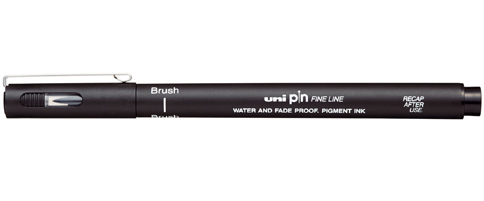 Линер Uni Pin Fine Line Brush черный