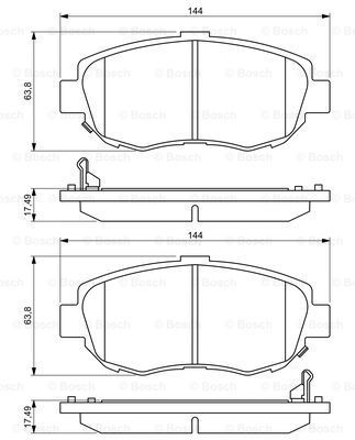 

Комплект тормозных дисковых колодок BOSCH 0 986 494 211