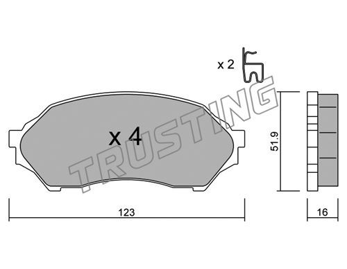 

Тормозные колодки TRUSTING дисковые 3960