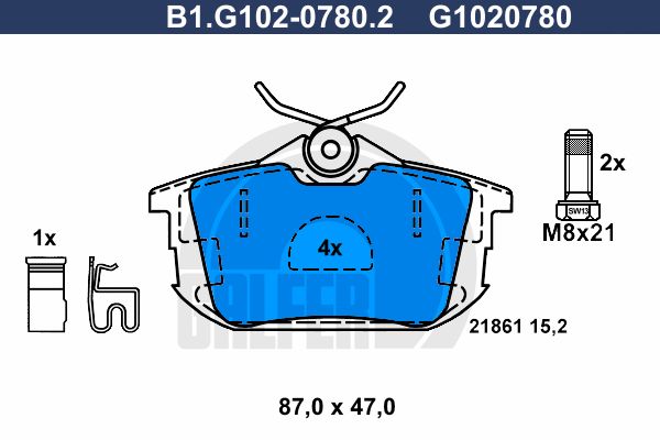 

Тормозные колодки GALFER дисковые B1G10207802