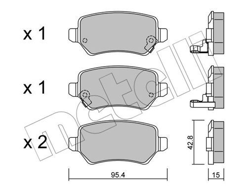 фото Комплект тормозных дисковых колодок metelli 22-0542-0