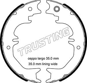 

Тормозные колодки TRUSTING стояночного тормоза 115329