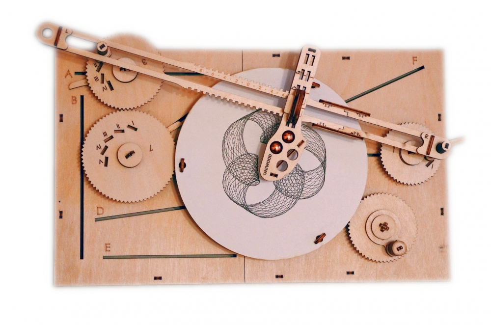 фото Конструктор деревянный uniwood машина для рисования unigraph