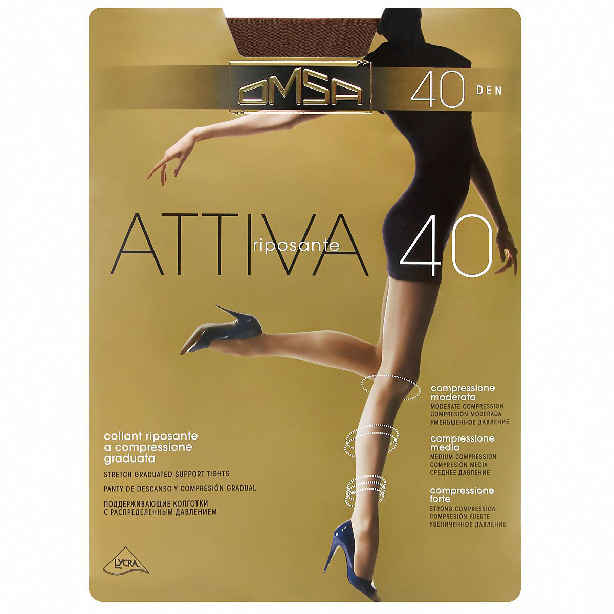 фото Колготки omsa attiva 40 / marrone (шоколад) / 5 (xl)