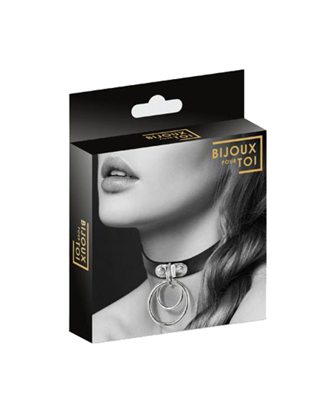 фото Чокер bijoux indiscrets collier ras de cou noir с двумя кольцами черный