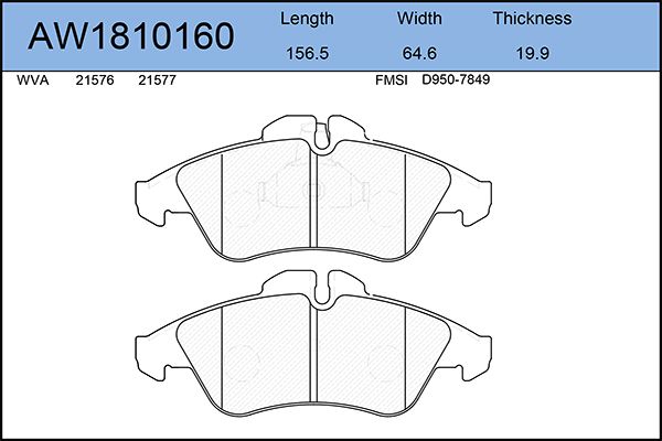 Тормозные колодки AywiParts дисковые AW1810160