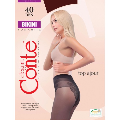 фото Колготки капроновые conte bikini 40 nero, размер 2