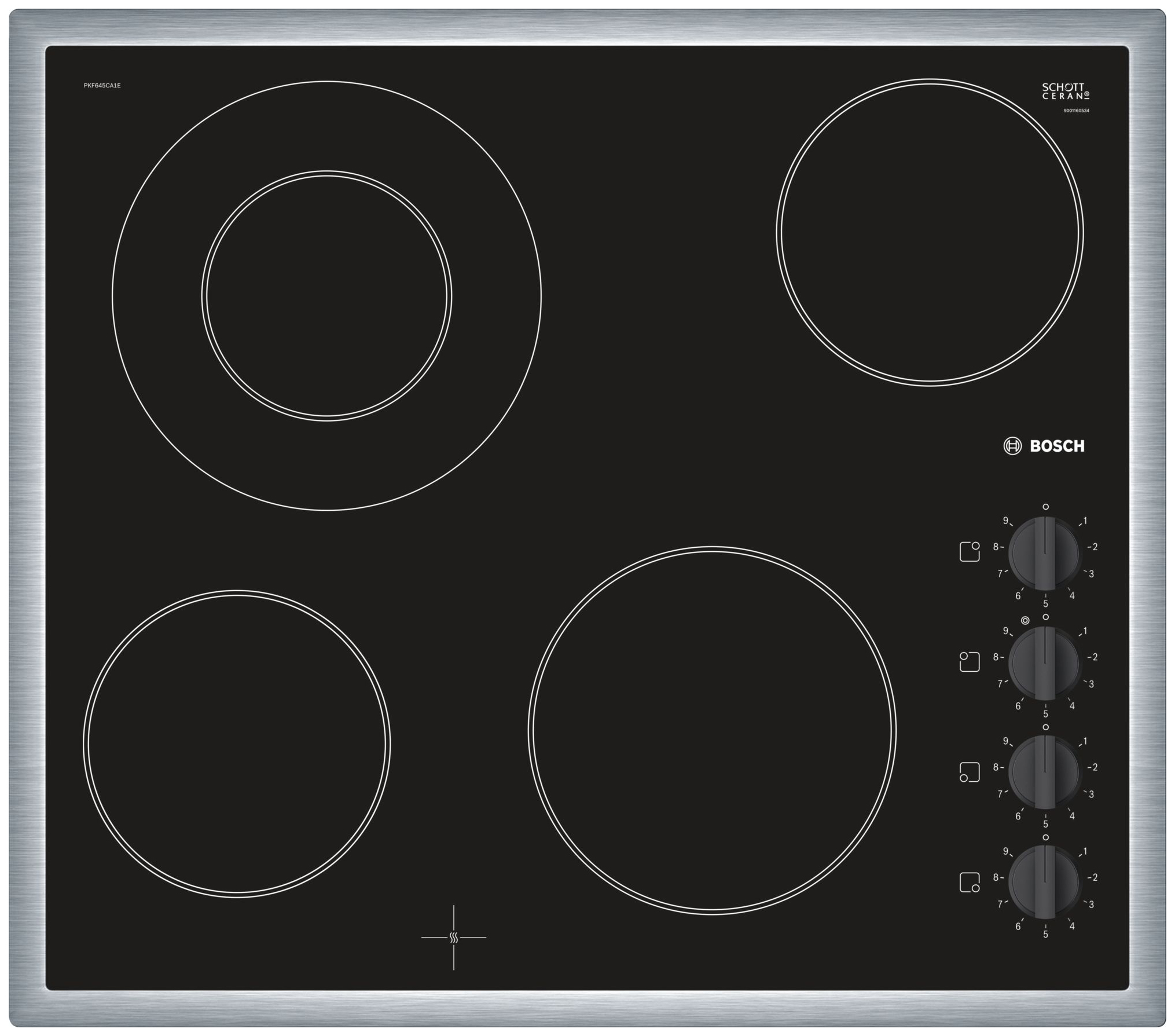 фото Встраиваемая варочная панель электрическая bosch pkf645ca1e black