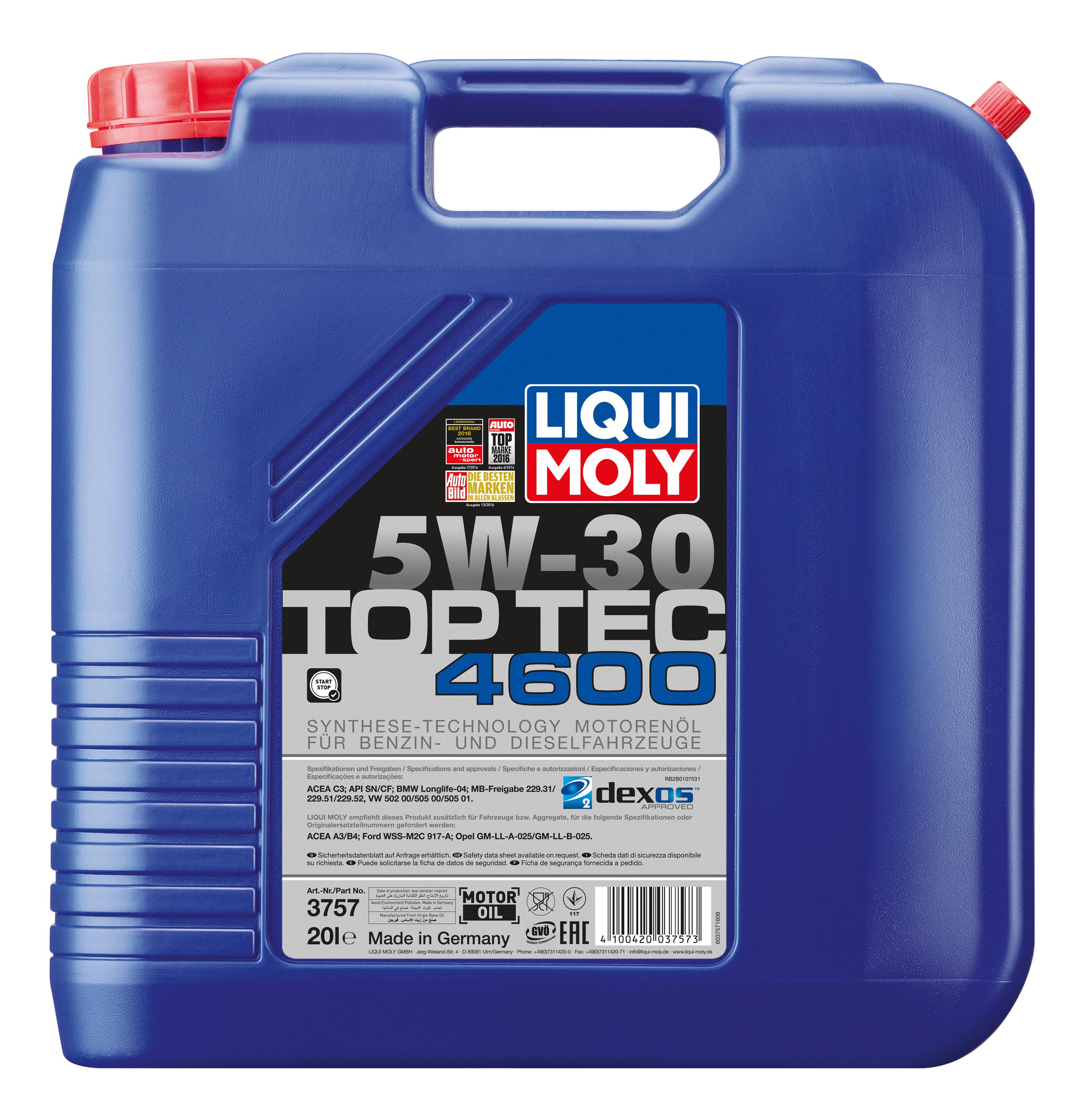 фото Нс-синтетическое моторное масло top tec 4600 5w-30 sn/cf; c3 liqui moly