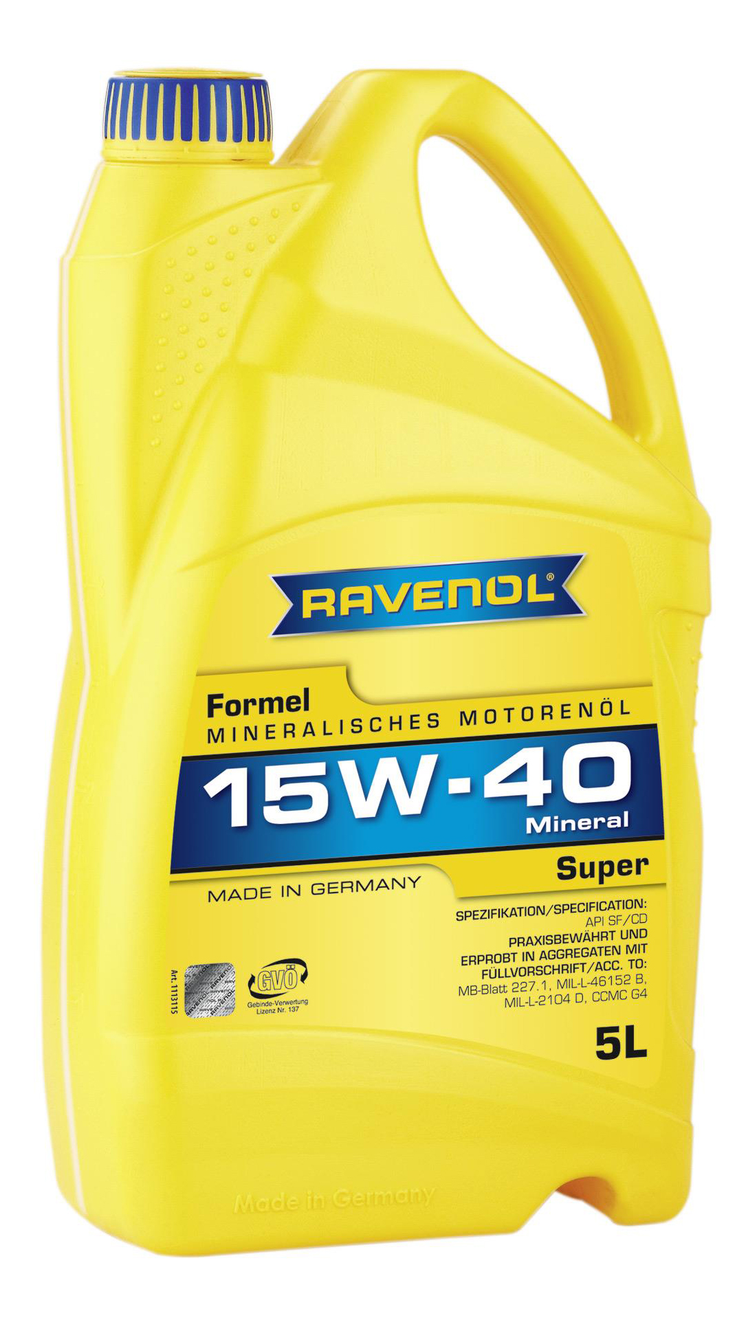 

Моторное масло Ravenol Formel Super 15W40 5л, Formel Super