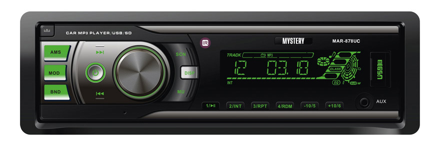 Автомагнитола Mystery MAR-878UC бездисковая USB MP3 FM SD MMC 1DIN 4x50Вт черный