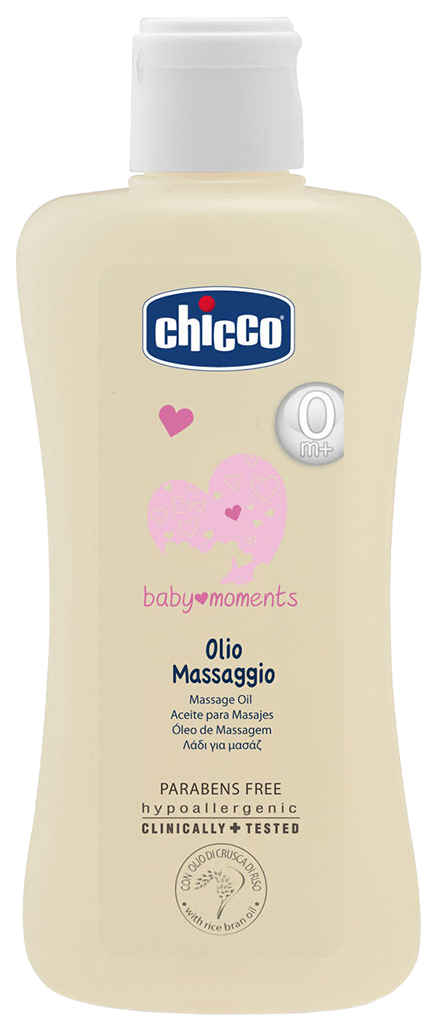 фото Масло для тела детское chicco baby moments массажное 200 мл