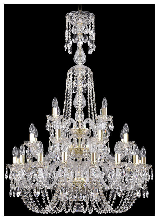 фото Люстра подвесная bohemia ivele crystal 1402/16+8+4/300/xl-123/3d/g