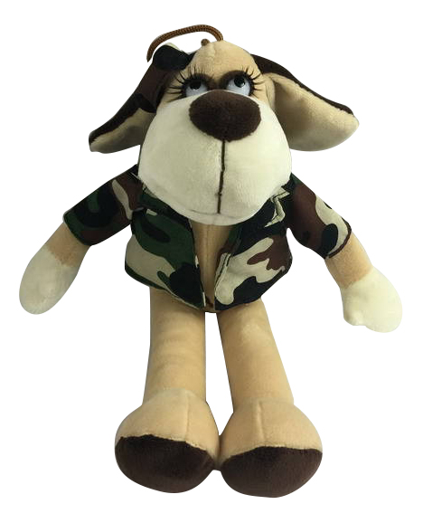 фото Мягкая игрушка teddy собака в камуфляжном костюме, 18 см