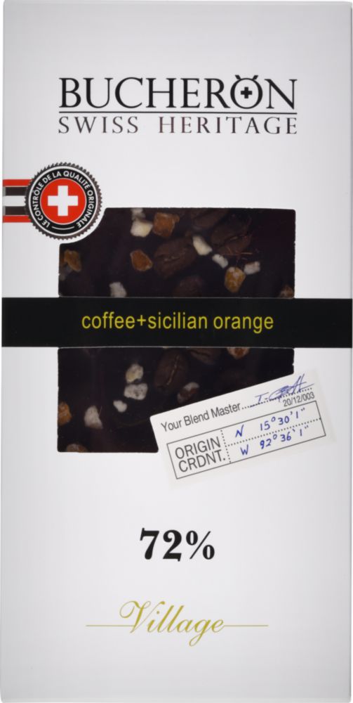 фото Шоколад горький bucheron с зернами кофе и апельсином 72% какао 100 г