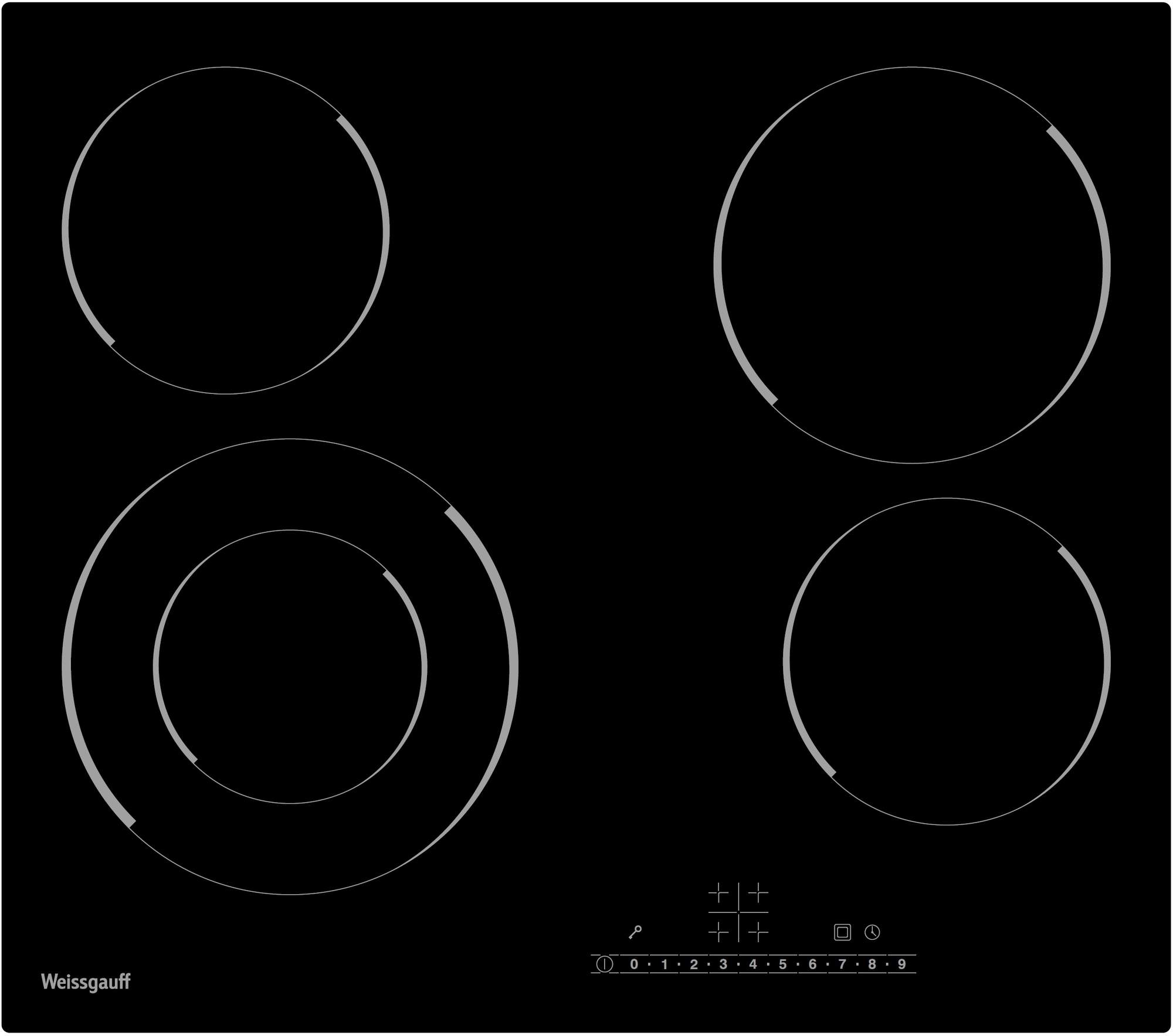 фото Встраиваемая варочная панель электрическая weissgauff hv 641 bs black