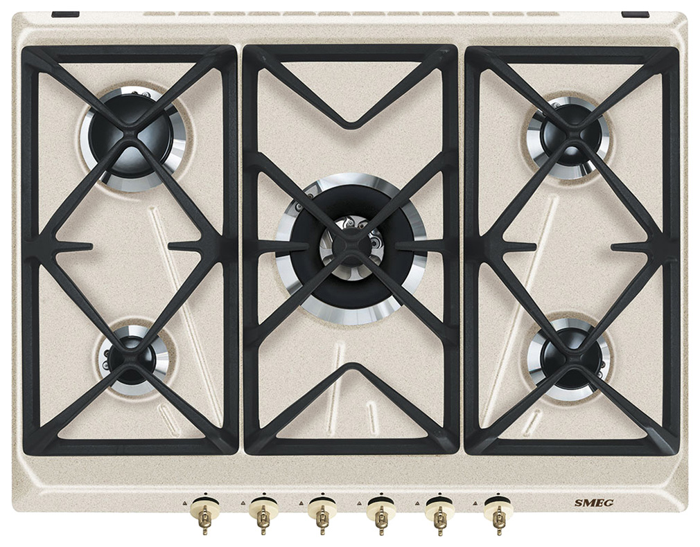 фото Встраиваемая варочная панель газовая smeg srv 876 avogh beige