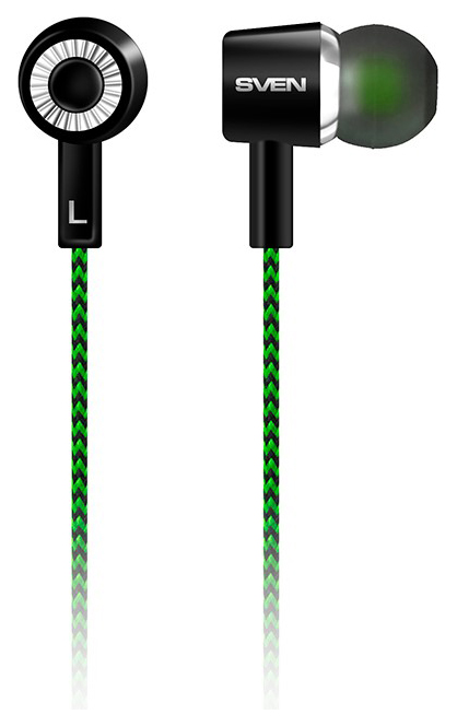 фото Наушники sven e-107 black/green