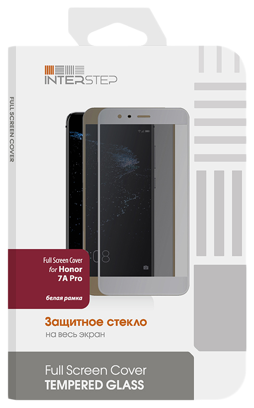 

Защитное стекло InterStep для Honor 7A Pro White, IS-TG-HON7APRFW-000B201