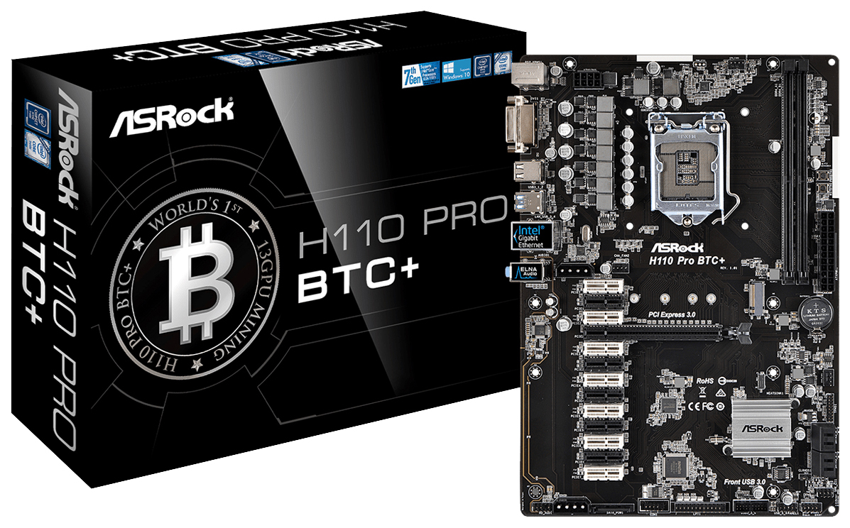 фото Материнская плата asrock h110 pro btc+