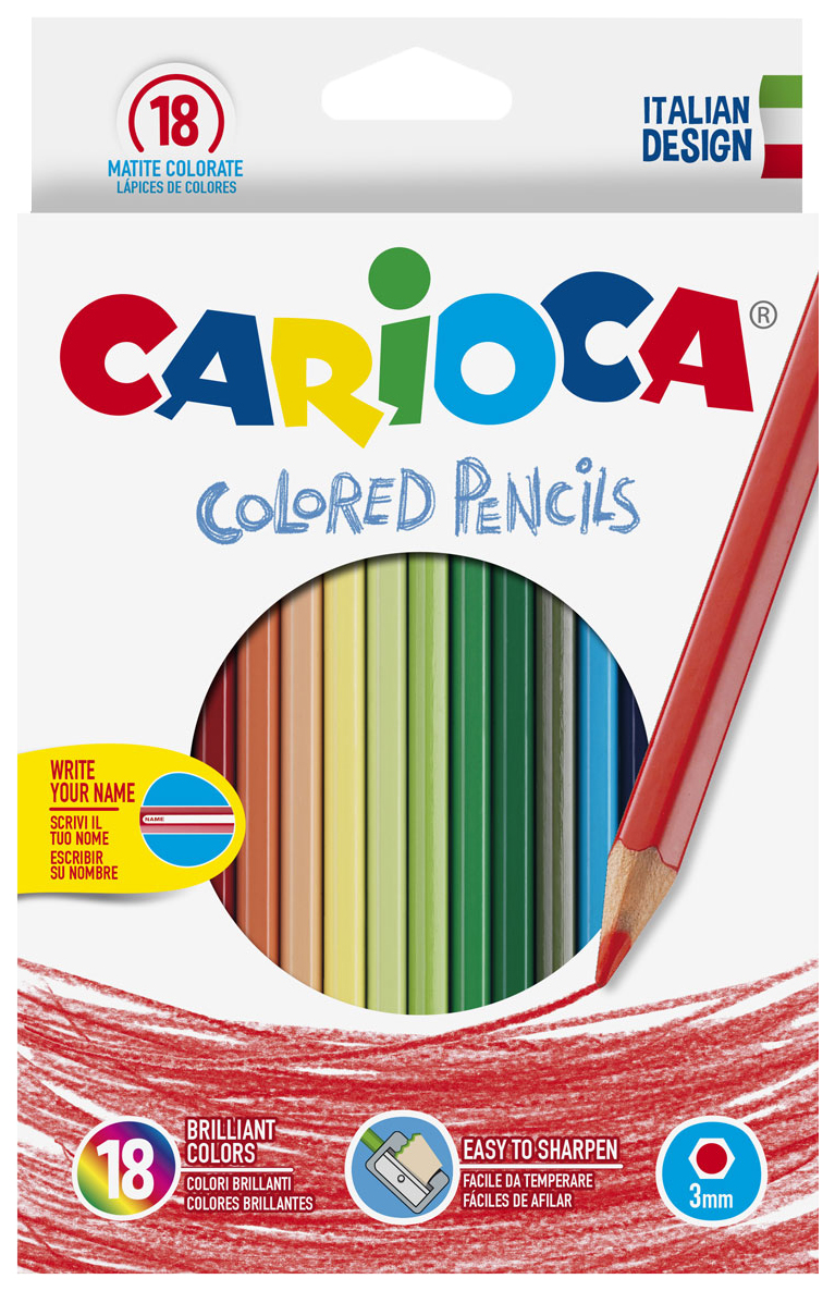 фото Карандаши цветные carioca набор карандашей цветных 18 цветов
