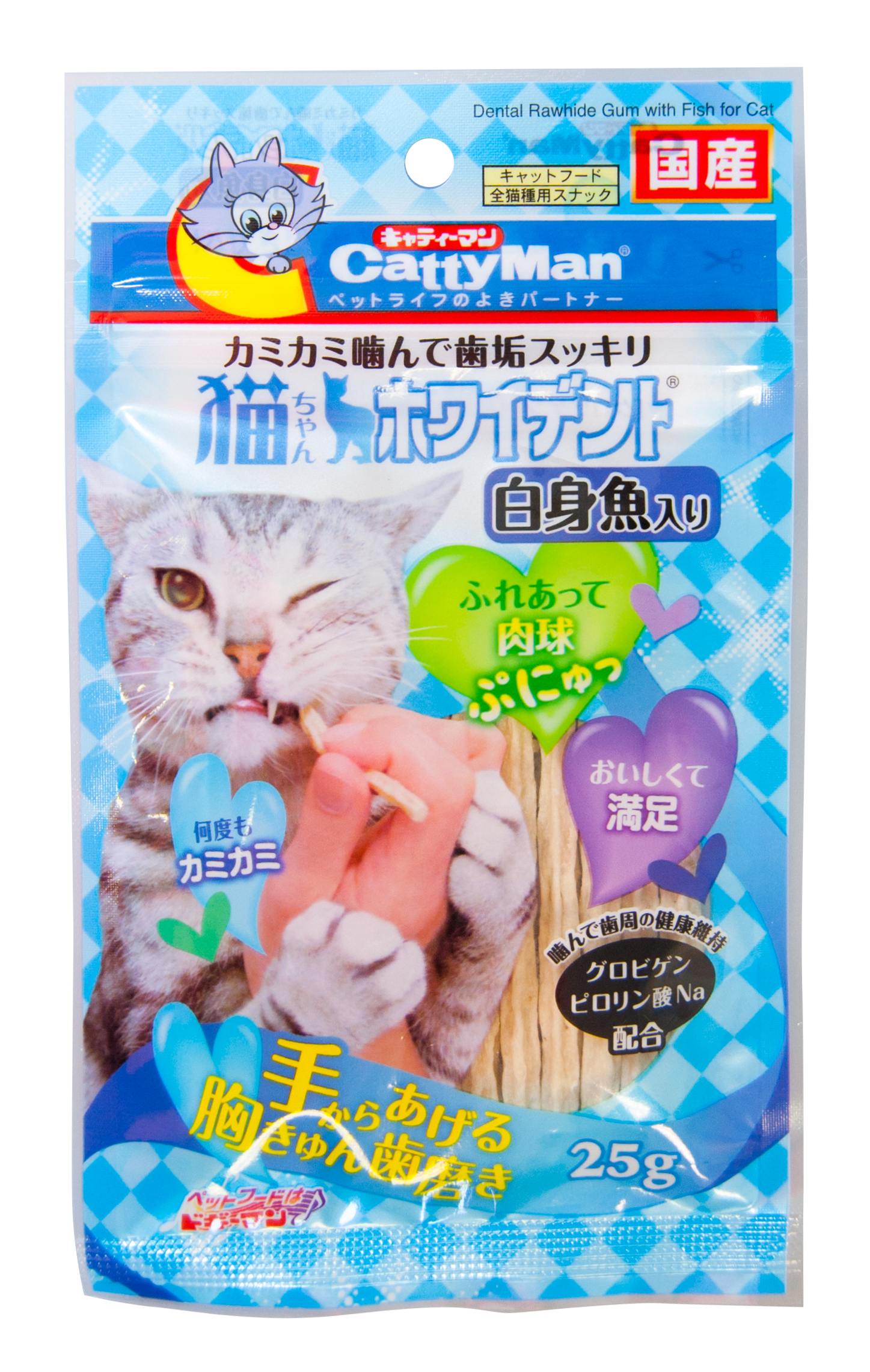 Лакомство для кошек Japan Premium Pet, Мягкие палочки от зубного камня, белая рыба, 25г