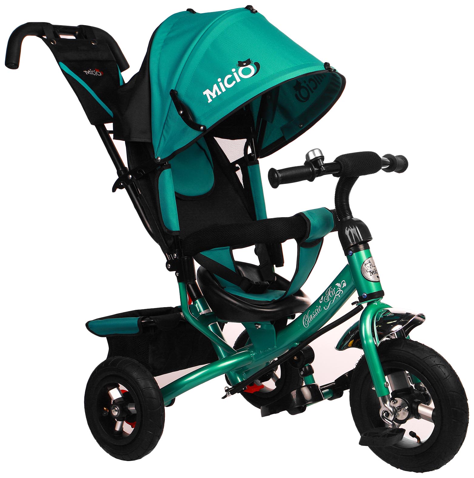 

Велосипед трёхколёсный Micio Classic Air 2019, надувные колёса 10"/8, цвет бирюзовый Micio