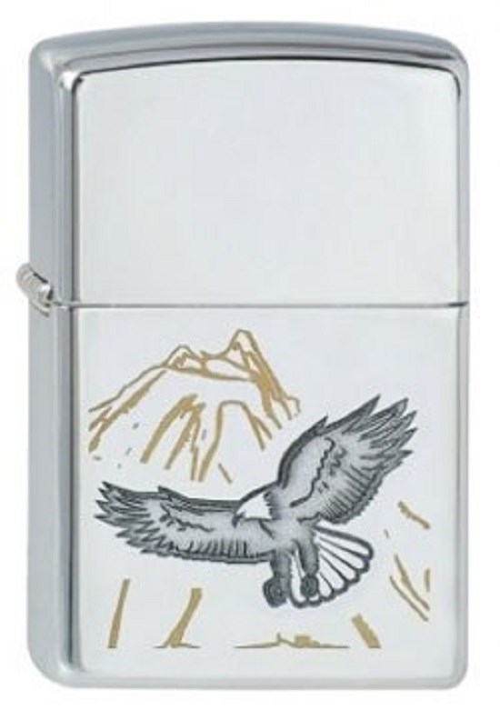 

Бензиновая зажигалка Zippo Eagle/Mountains 265 High Polish Chrome, Серебристый, Eagle/Mountains 265