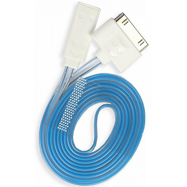 

Кабель Smartbuy, 30 pin, 1.2 м, с индикацией заряда, синий