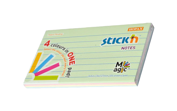 

Блок самоклеящийся HOPAX STICK'N Magic Pads 21578 Mixed 100 шт 4 цвета, Разноцветный