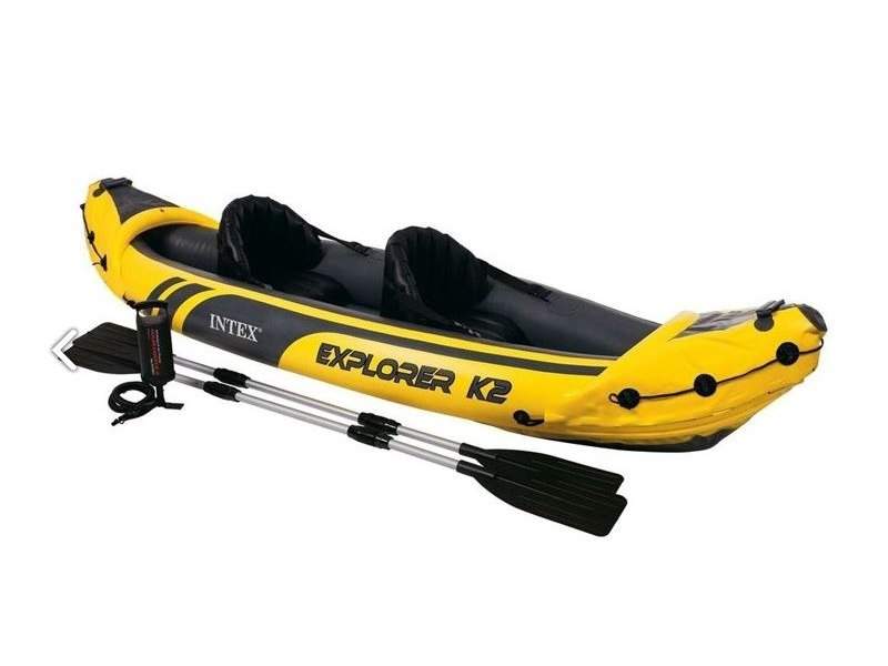 Лодка Intex Explorer K2 3,12 x 0,91 м grey/yellow