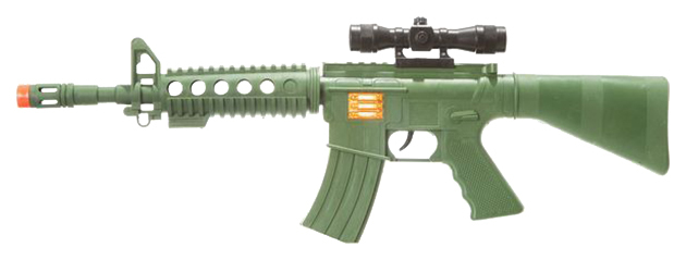 

Игр. оружие PAC 54 см Автомат игрушечный с прицел., хакки, арт. M16F, Зеленый