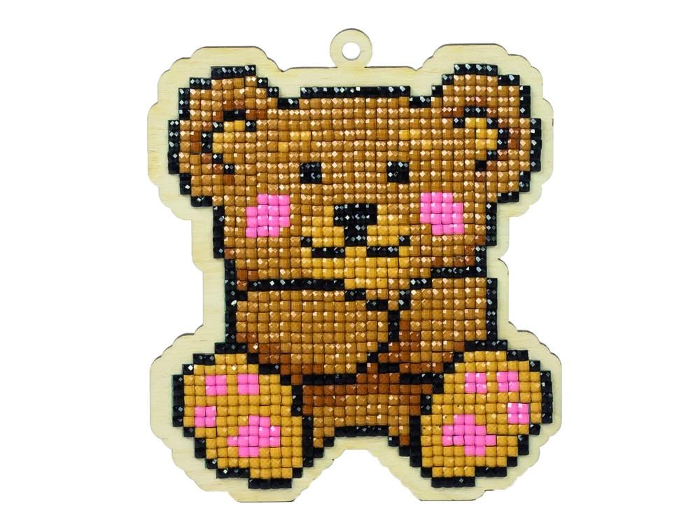

Алмазная вышивка на дереве Гранни Wood Тедди, 9,6x11,2 см, Тедди