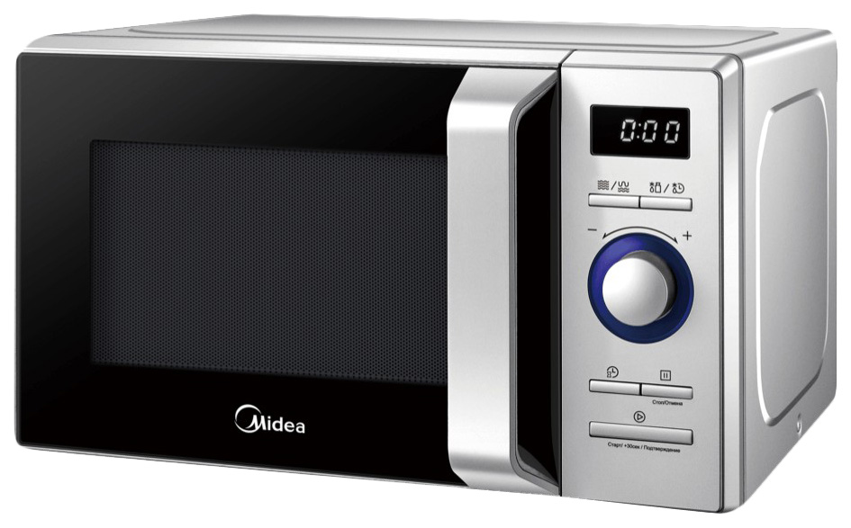 фото Микроволновая печь с грилем midea ag820nn1-s silver/black