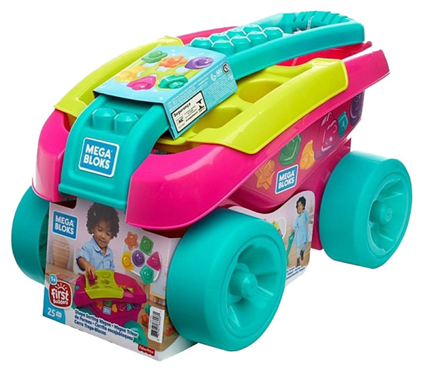 

Тележка-сортер Mega Bloks для сбора деталей розовая Mattel FVJ48