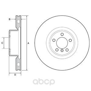 фото Тормозной диск delphi передний для land rover/range rover 2009-2012 d=380 мм bg9117c