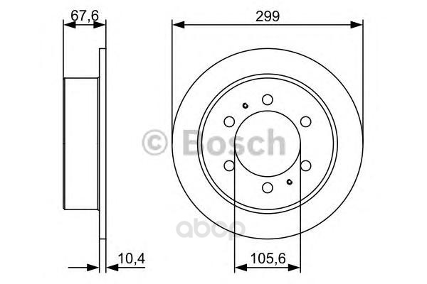 фото Тормозной диск bosch задний для ssangyong korando 96-, musso 96-, rexton 02- 0986478999