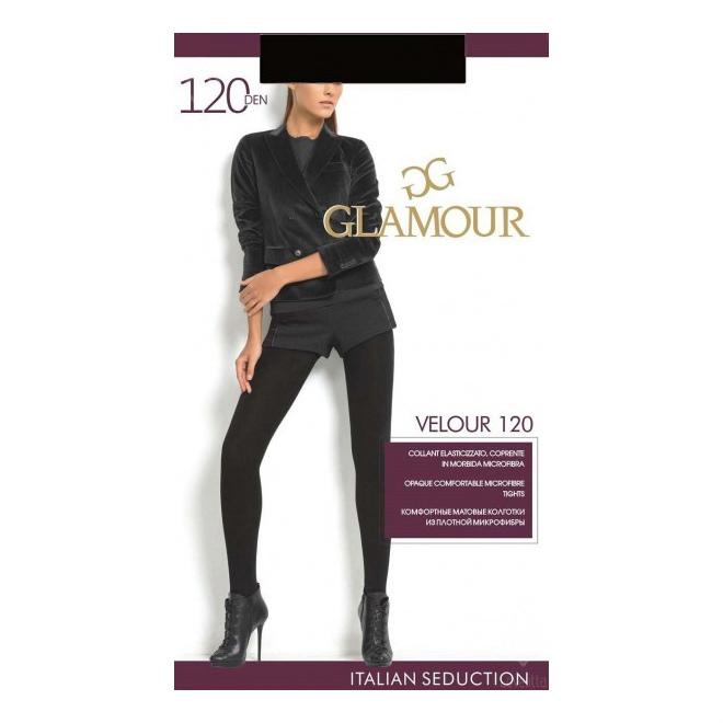 Колготки женские Glamour Velour 120 черные 4 черный