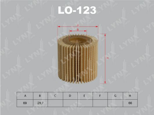 Фильтр масляный LYNXauto LO-123