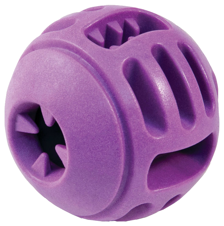 фото Апорт для собак triol aroma мяч с ручкой из резины, фиолетовый, 8 см