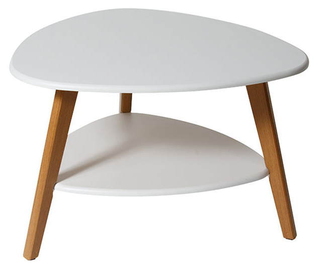 фото Журнальный столик мебелик бруклин 2591 77х78х50 см, белый/дуб светлый