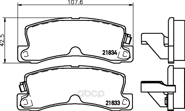 

Тормозные колодки дисковые HELLA 8DB355027321
