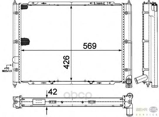 

Радиатор охлаждения двигателя Hella 8MK376713-634