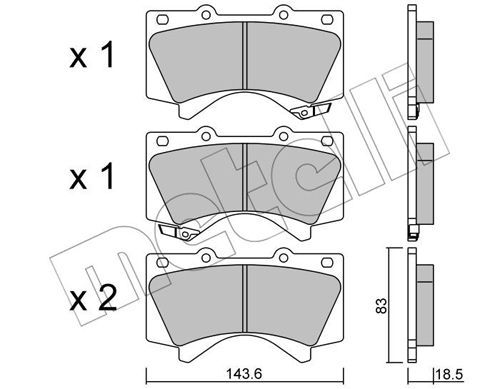 фото Комплект тормозных дисковых колодок metelli 22-0821-0