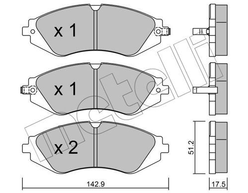 

Тормозные колодки METELLI дисковые 2202940