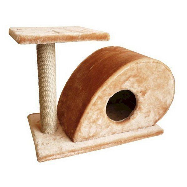 фото Комплекс для кошек zooexpress мышка с когтеточкой и полкой, меховой 68 х 38 х 50 см